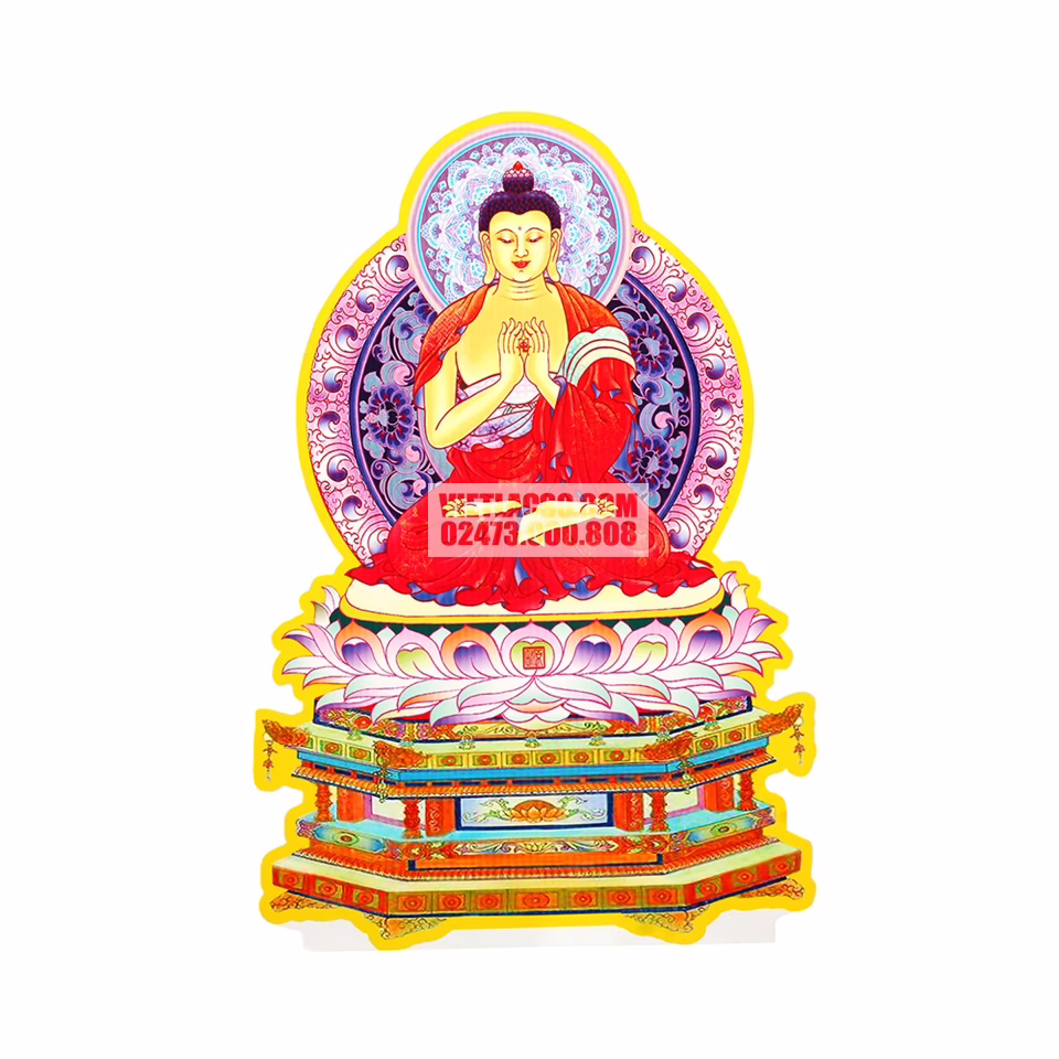 Bộ tranh Ngũ Phương Phật chất liệu bìa cứng ép plastic - Ảnh 4