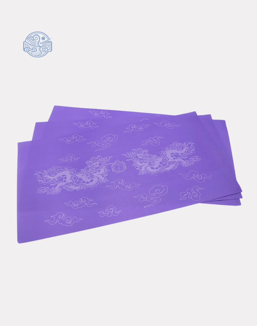Giấy in sớ Việt Lạc rồng chầu RN 30x55cm 1000D65 nền tím - Ảnh 2