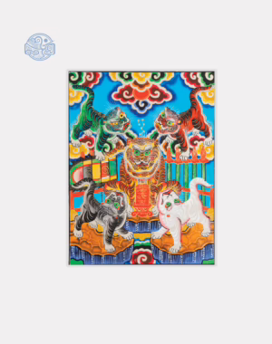 Tranh Ngũ Hổ ép plastic